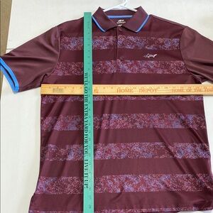 Men's Burgundy and Blue Polo Shirt by Greg Norman Collection